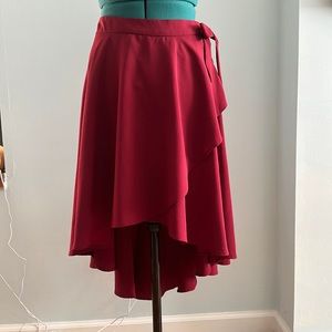 Raspberry Faux Wrap Skirt!